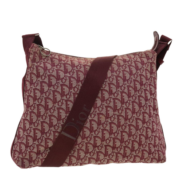 Christian Dior Trotter Canvas Shoulder Bag Red Auth rd4635 - Picture 1 of 16